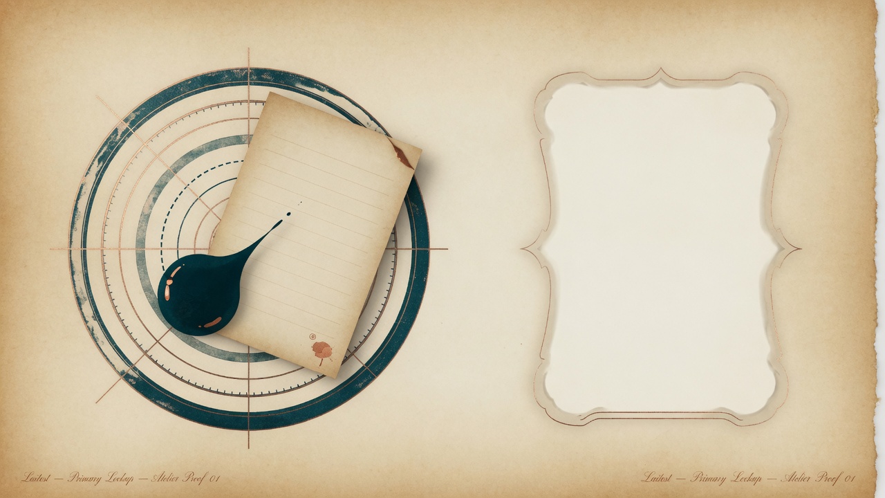 Laitest atelier proof — ink drop, journal, radar